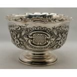 An Edwardian silver pedestal bowl