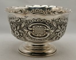 An Edwardian silver pedestal bowl