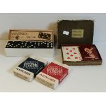 "Empire Dominoes", "Remembrance" playing cards plus x2 Castella playing cards