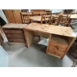 Antique Pine small chest of drawers H66cm x D37cm x W65cm and pine computer desk