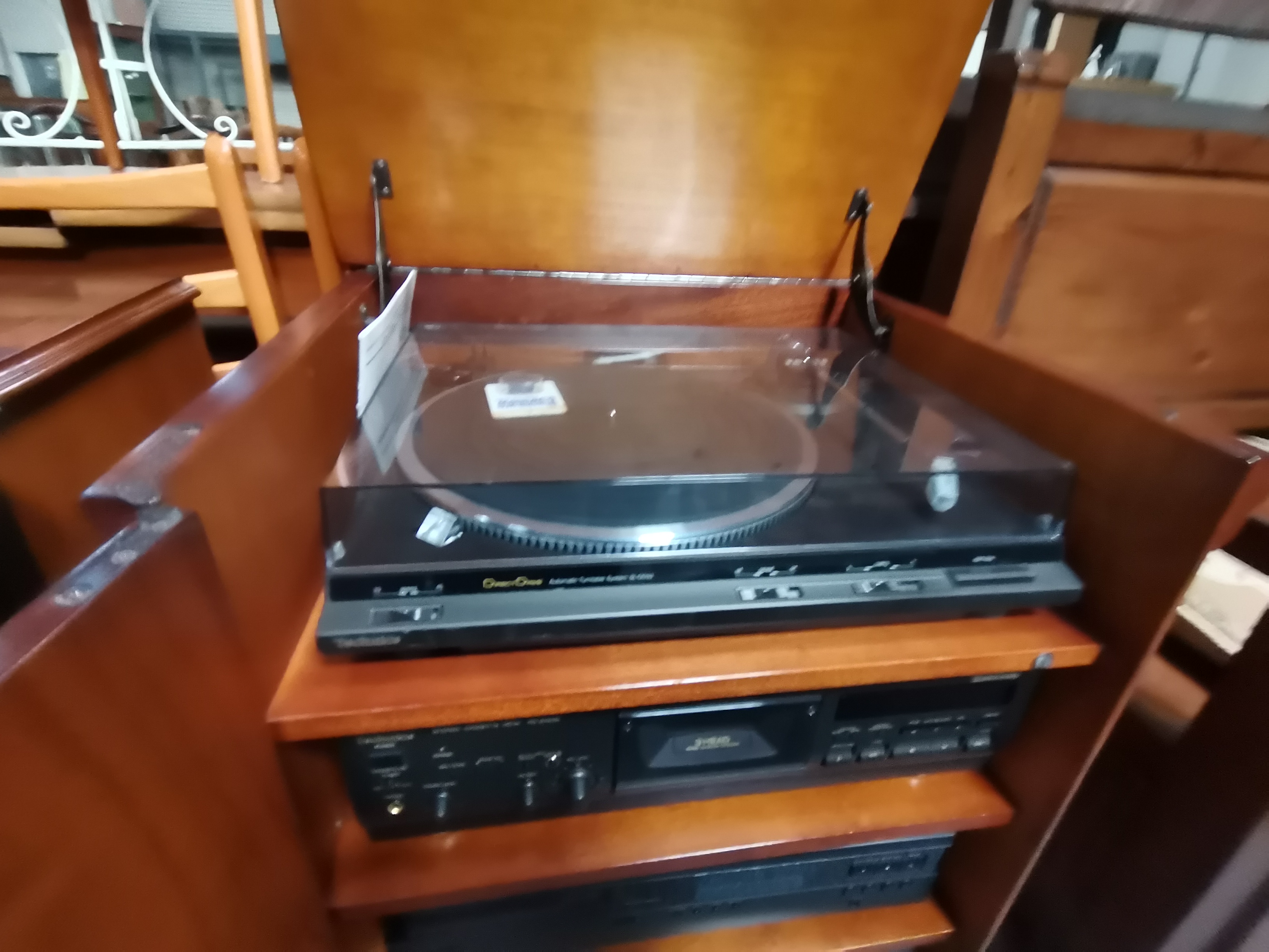 A Charles Sheraton walnut record cabinet and two speaker cabinets - Image 5 of 6