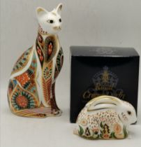 Royal Crown Derby Baby Rowsley Rabbit and Siamese Cat