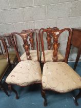 Set of 4 Antique Mahogany inlaid dining chairs