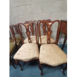 Set of 4 Antique Mahogany inlaid dining chairs