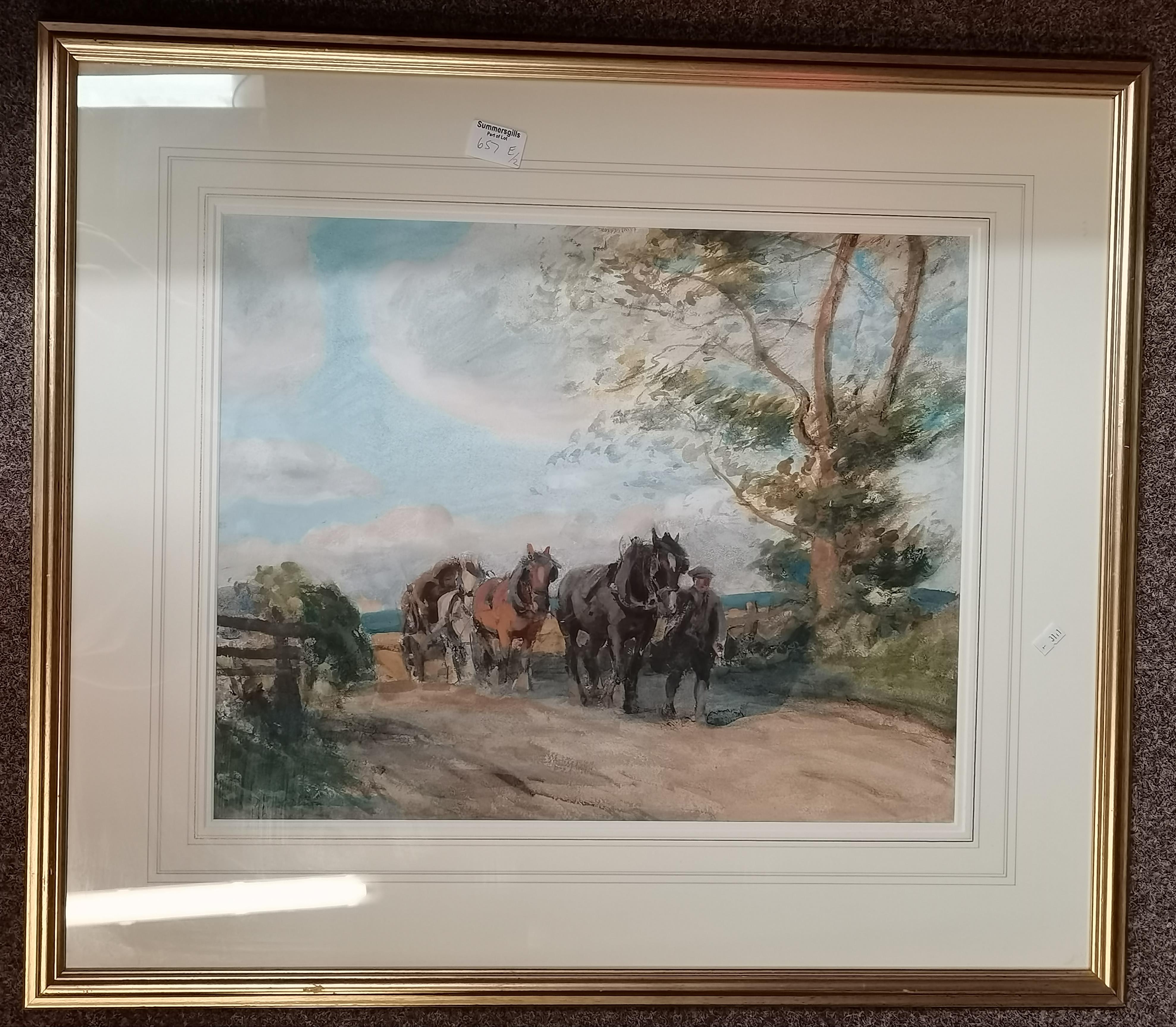 Two early 20th Century rural scene watercolour paintings - Image 2 of 4