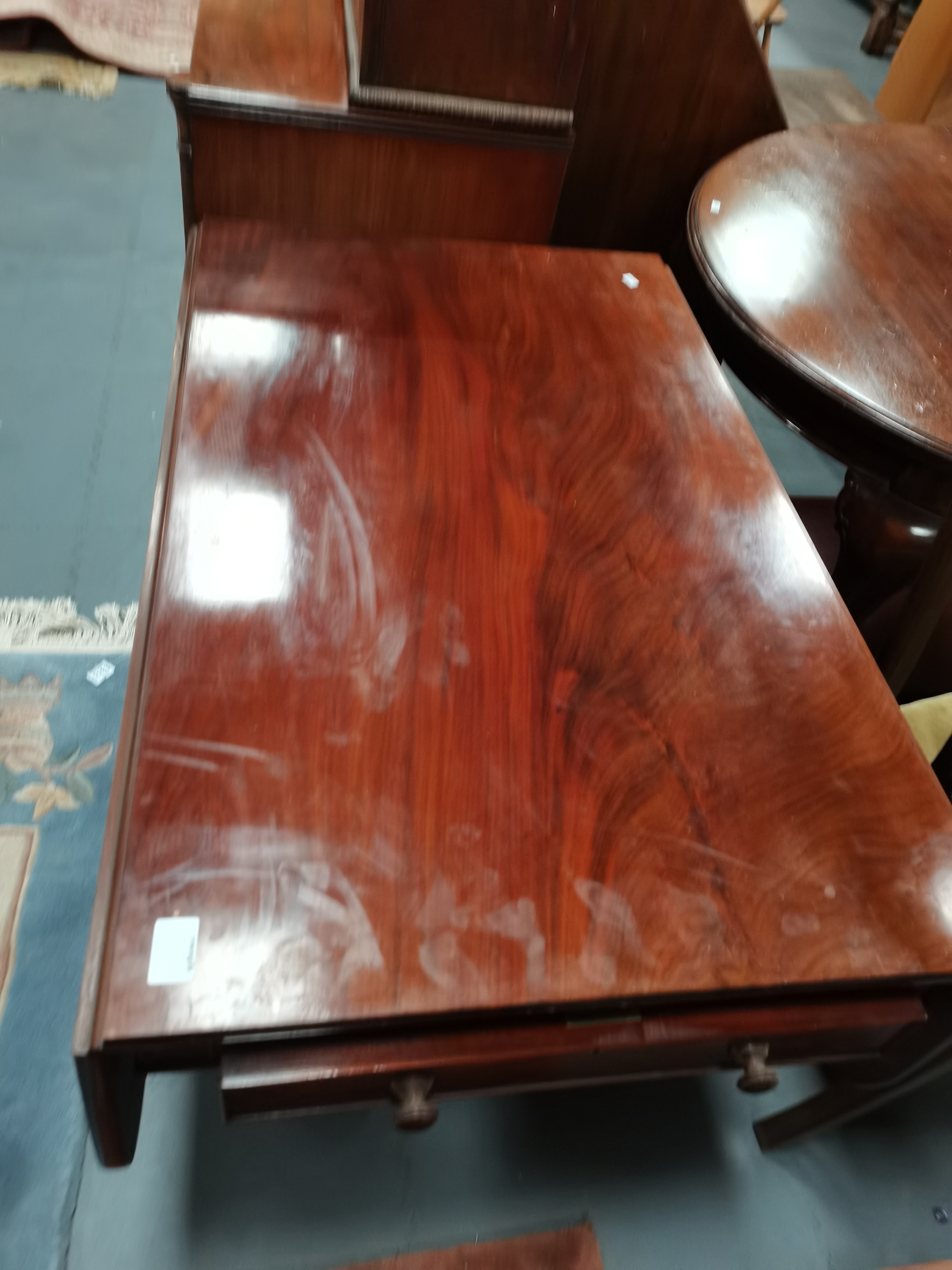 A Victorian mahogany sofa table and Victorian tea table - Image 2 of 2