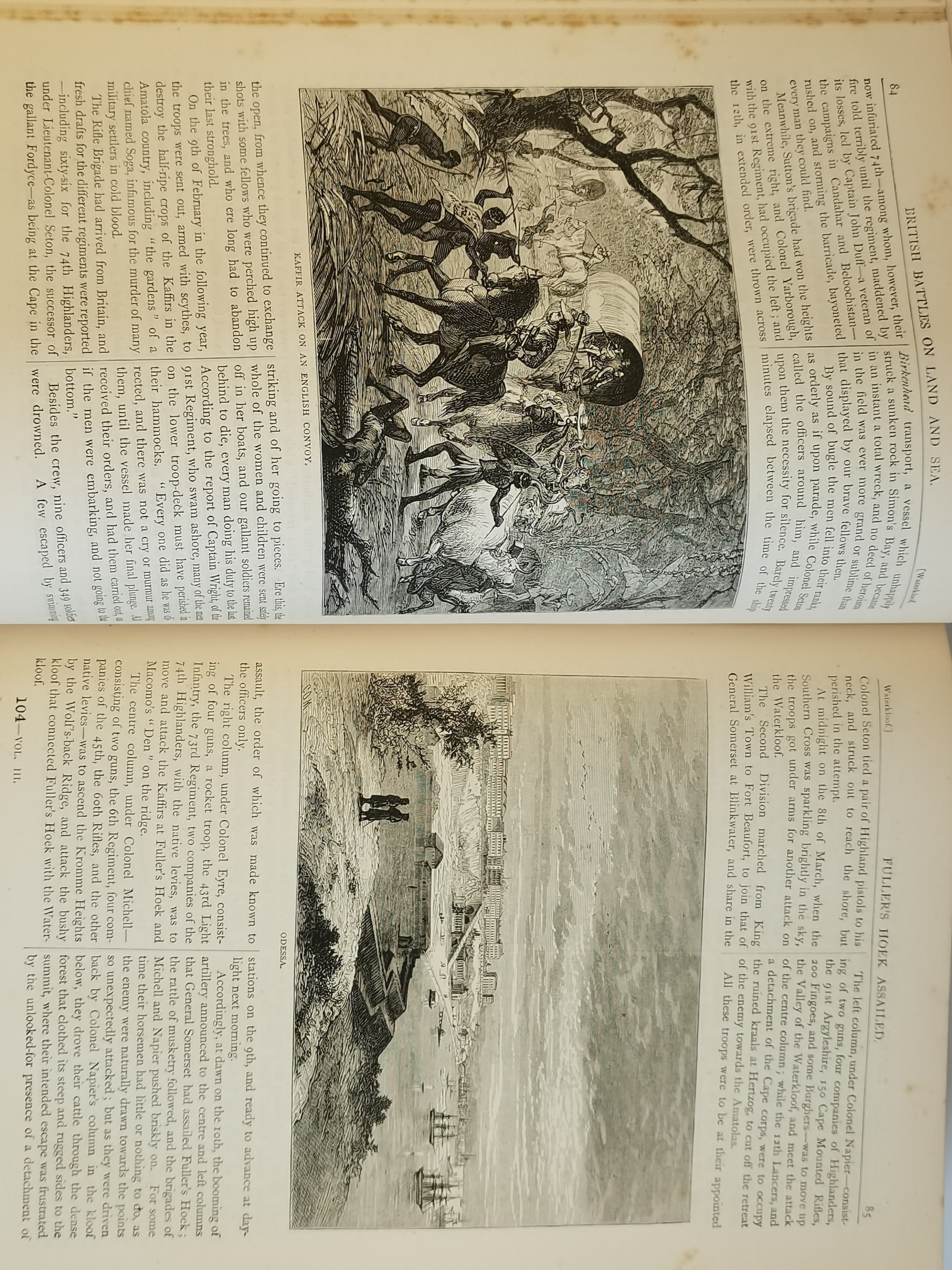 x2 Illustrated Antique hard backed books "British Battles on Land and Sea" - Image 3 of 3