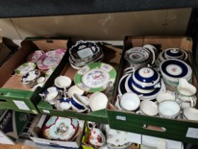 3 Boxes Containing Crockery - Ducal, Copeland, Coalport and Minton