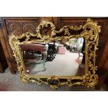 CHIPPENDALE STYLE GILT WALL MIRROR 80CM X 75CM