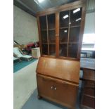 Art deco Oak Bureau display cabinet by E Gomme G-Plan