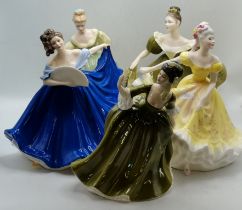 A group of Royal Doulton lady figurines x 5