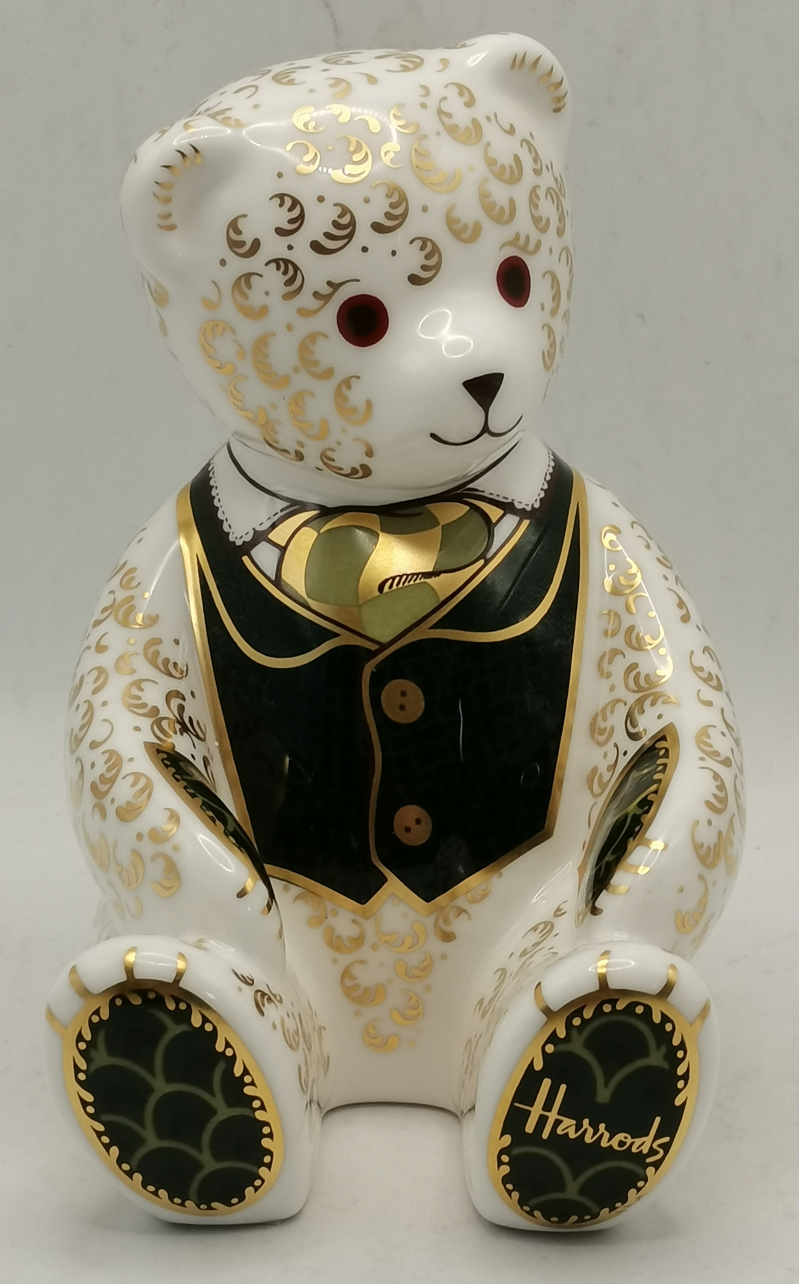 Royal Crown Derby Harrods Teddy Bear Paperweight - Image 2 of 3