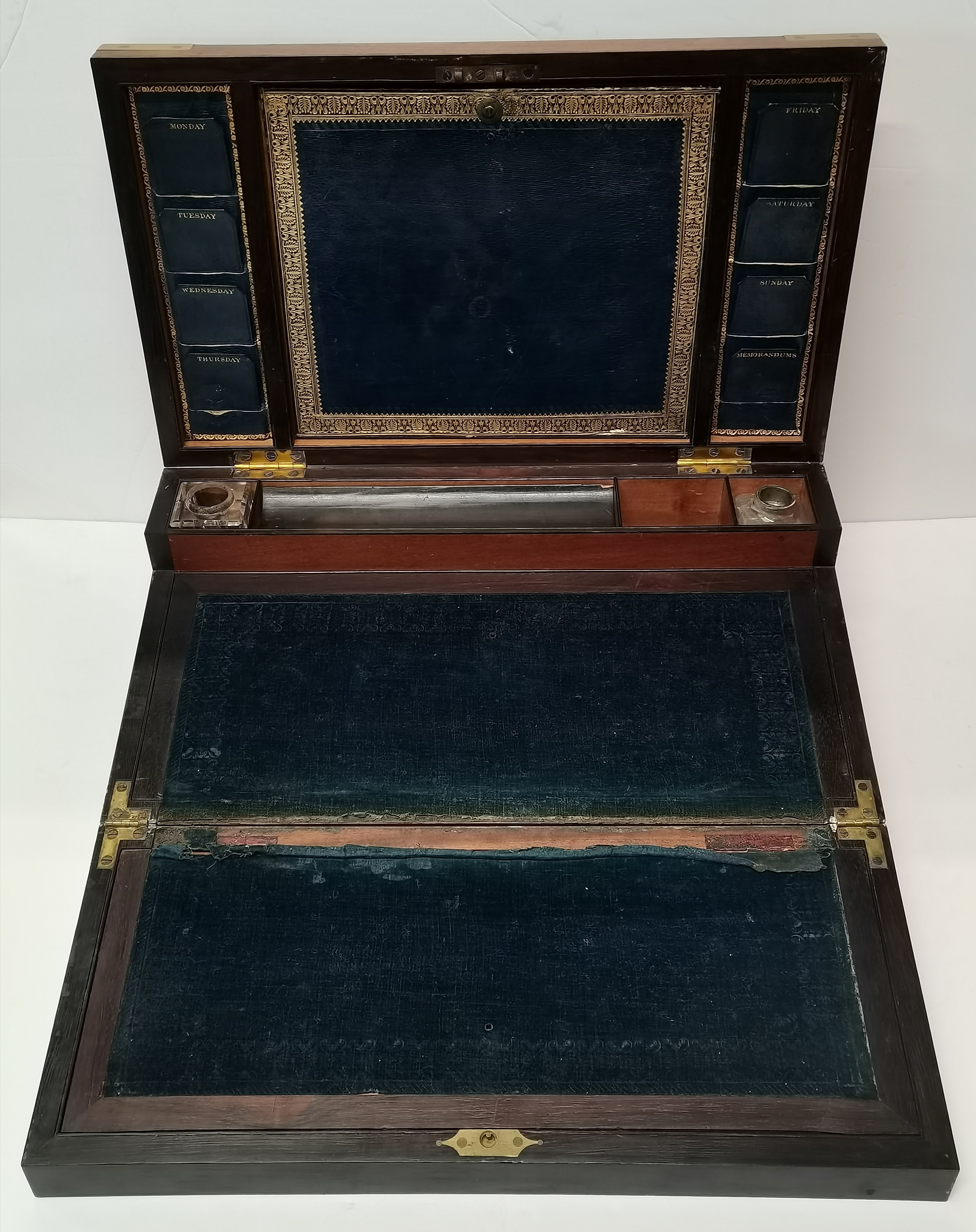 Early 19th Century Mahogany Military Campaign Writing Slope - Image 3 of 9