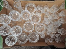 Box of over 30 Waterford Crystal glasses