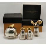 A group of silver-plated 'Queen Bee' table items by Culinary Concepts