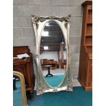 Large Gilt Framed wall mirror with ornate decoration