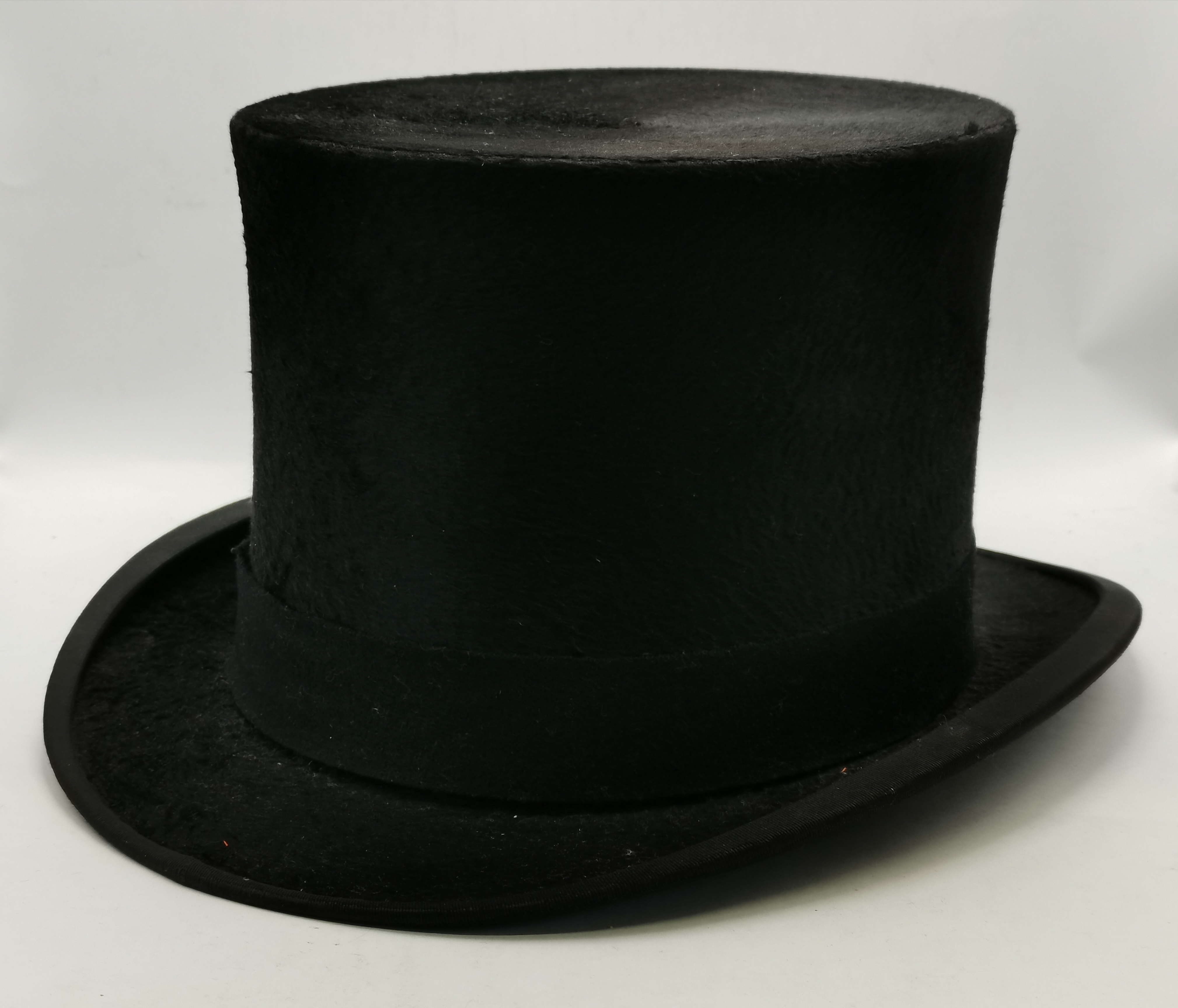 A top hat by WOODROW PICCADILLY LONDON 55.5CM DIAMETER, plus a bowler hat, silver topped ebony walki - Image 2 of 7