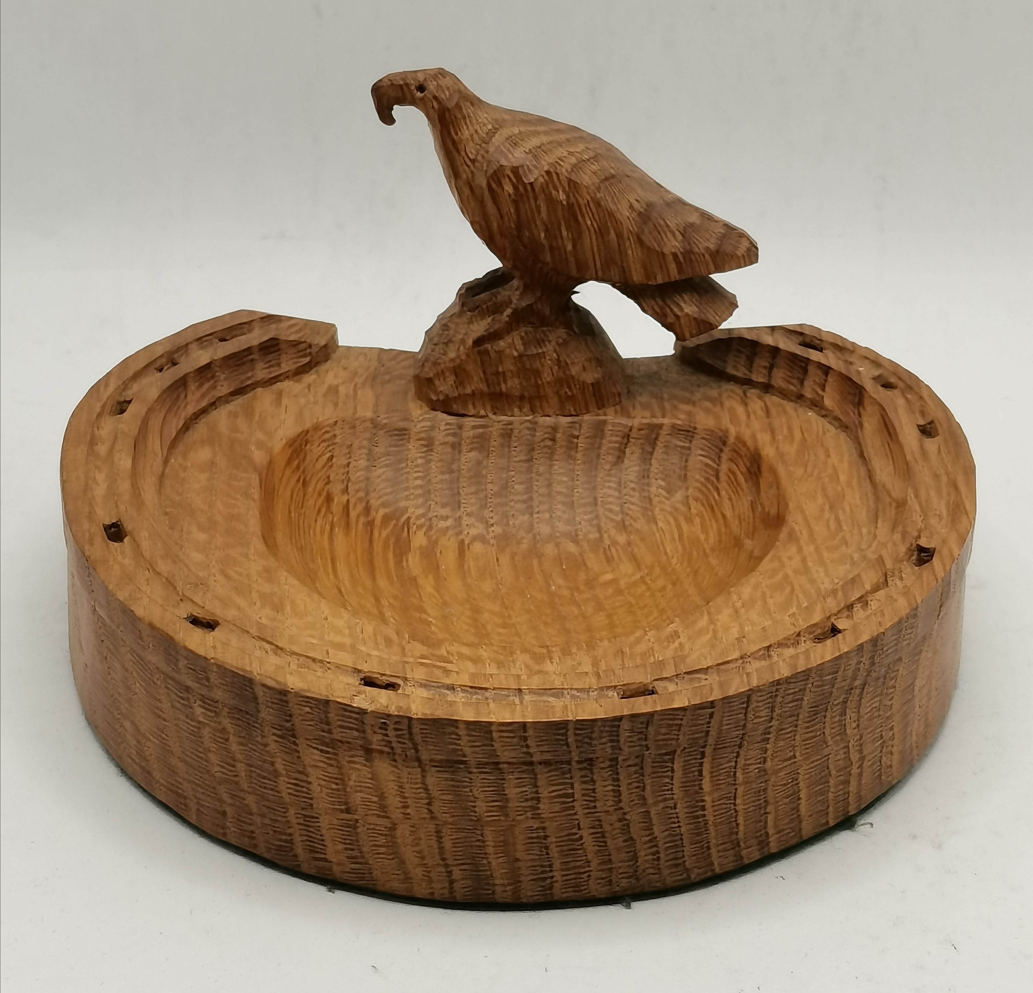 Albert Jeffray, an Eagleman oak horseshoe pin dish