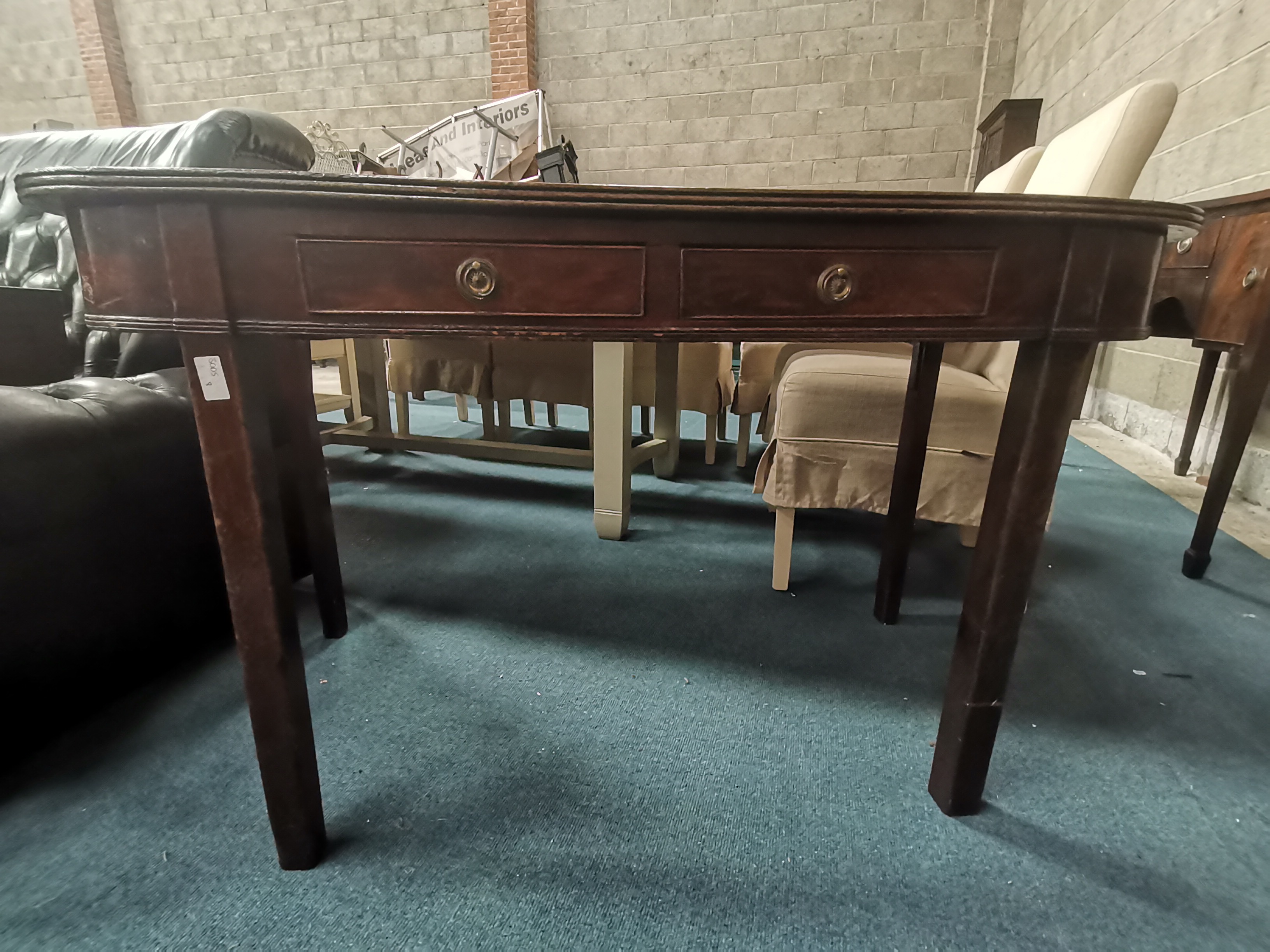 Antique Mahogany Sofa Table plus Edwardian Mahogany bookcase with glazed doors W109cm x H130cm