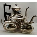 A silver-plated four-piece tea and coffee service