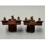 Wilfred Hutchinson, a pair of Squirrelman twin-light wall brackets