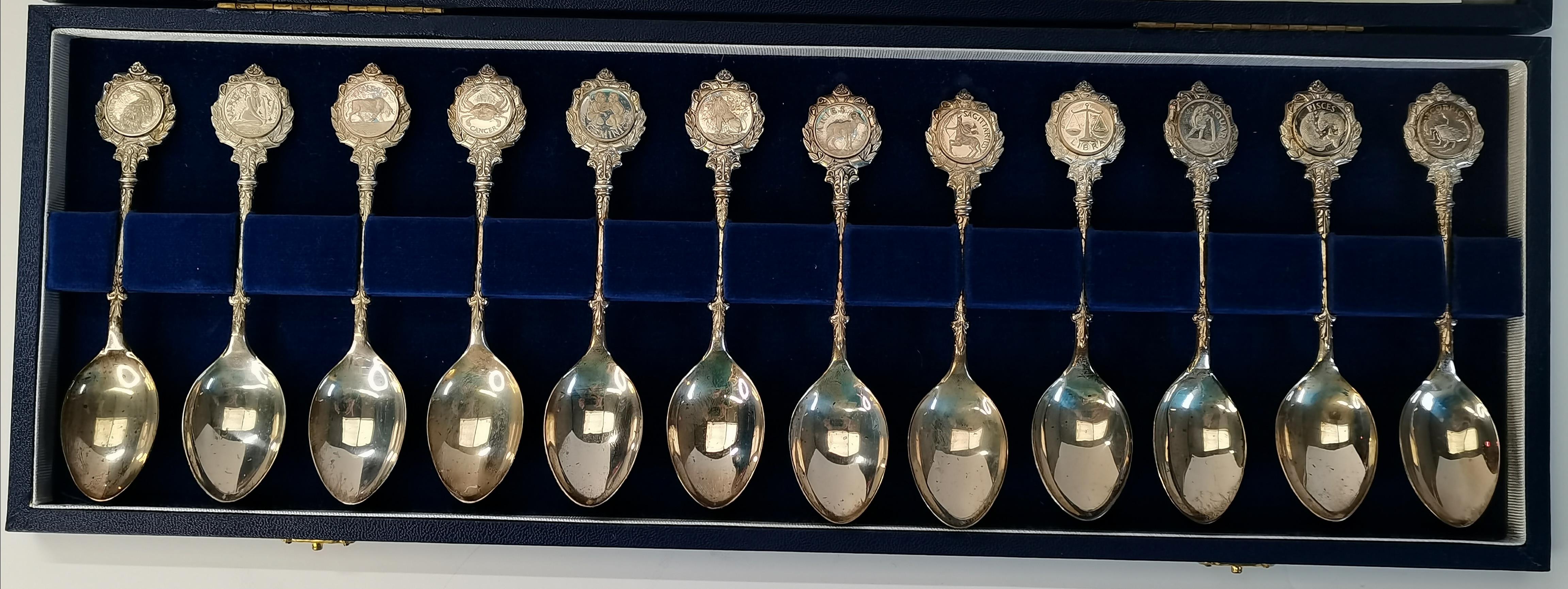 A set of twelve Elizabeth II silver Zodiac spoons - Image 2 of 3