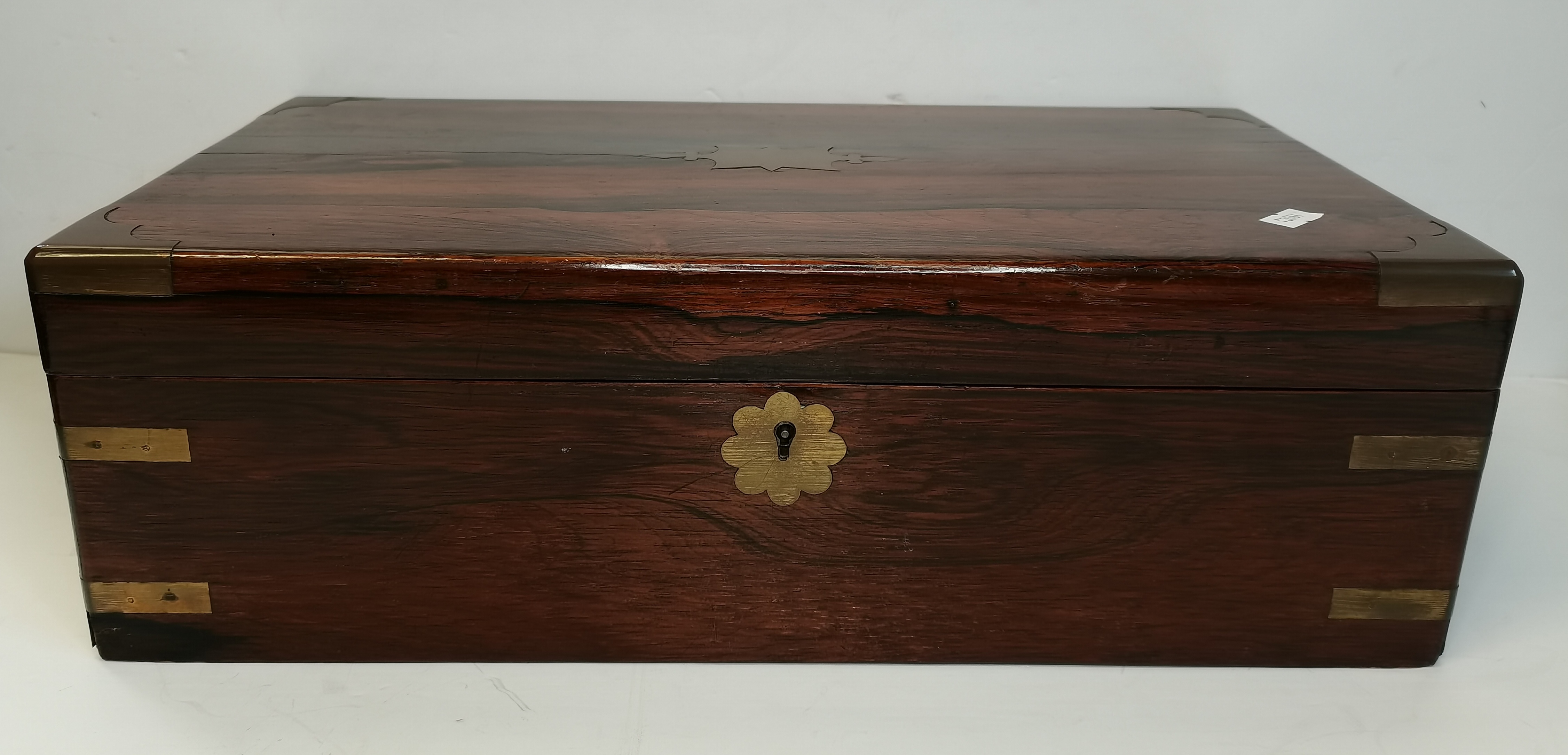 A brass-bound mahogany writing slope