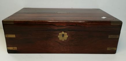 A brass-bound mahogany writing slope