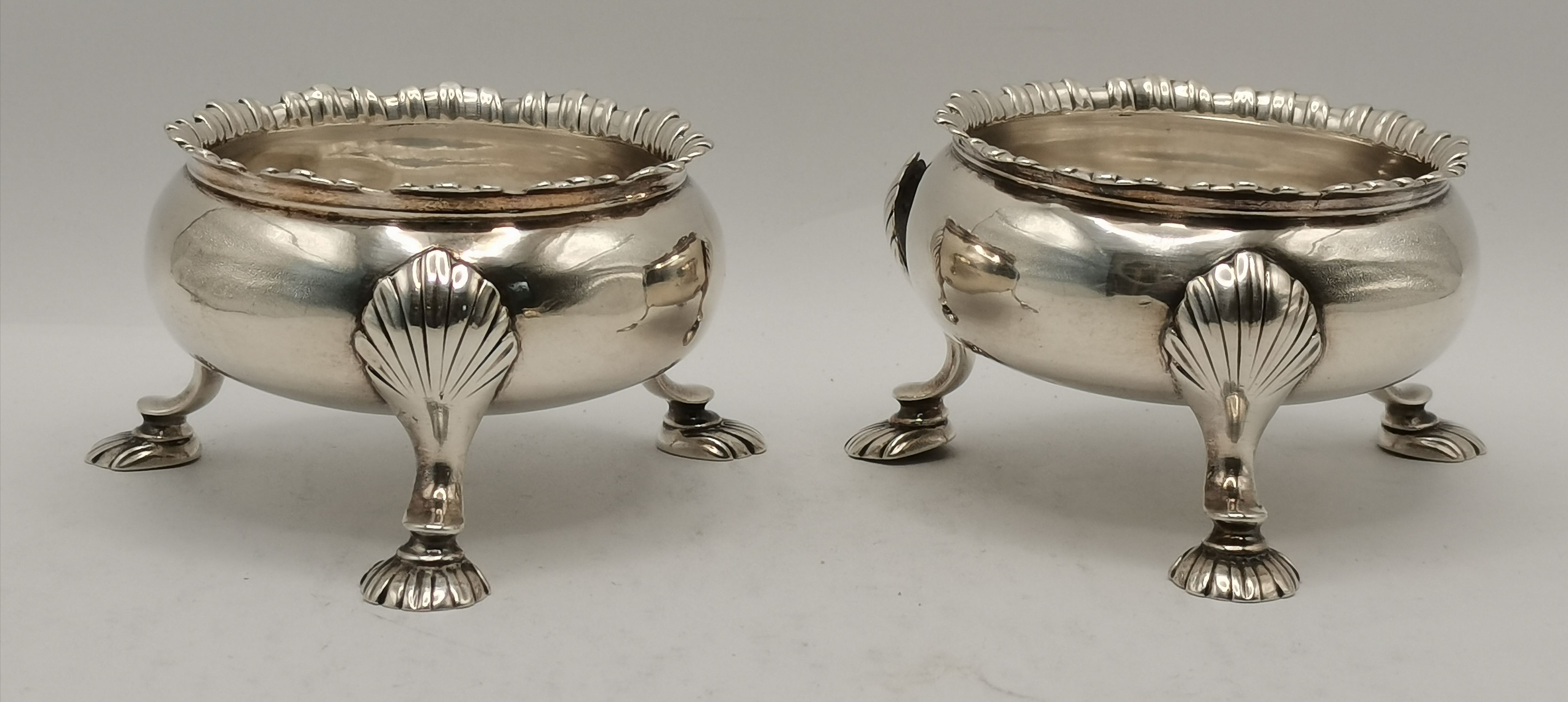 Two pairs of open silver salts - Image 2 of 5