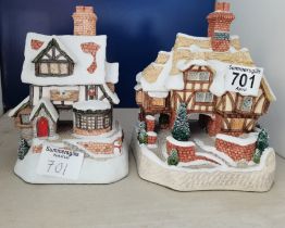 x2 David Winter Cottages Miss Belle's Cottage and The Toymaker
