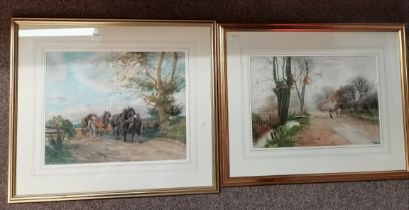 Two early 20th Century rural scene watercolour paintings