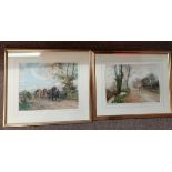 Two early 20th Century rural scene watercolour paintings