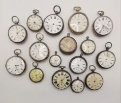A collection of silver-cased and silver-plated pocket watches