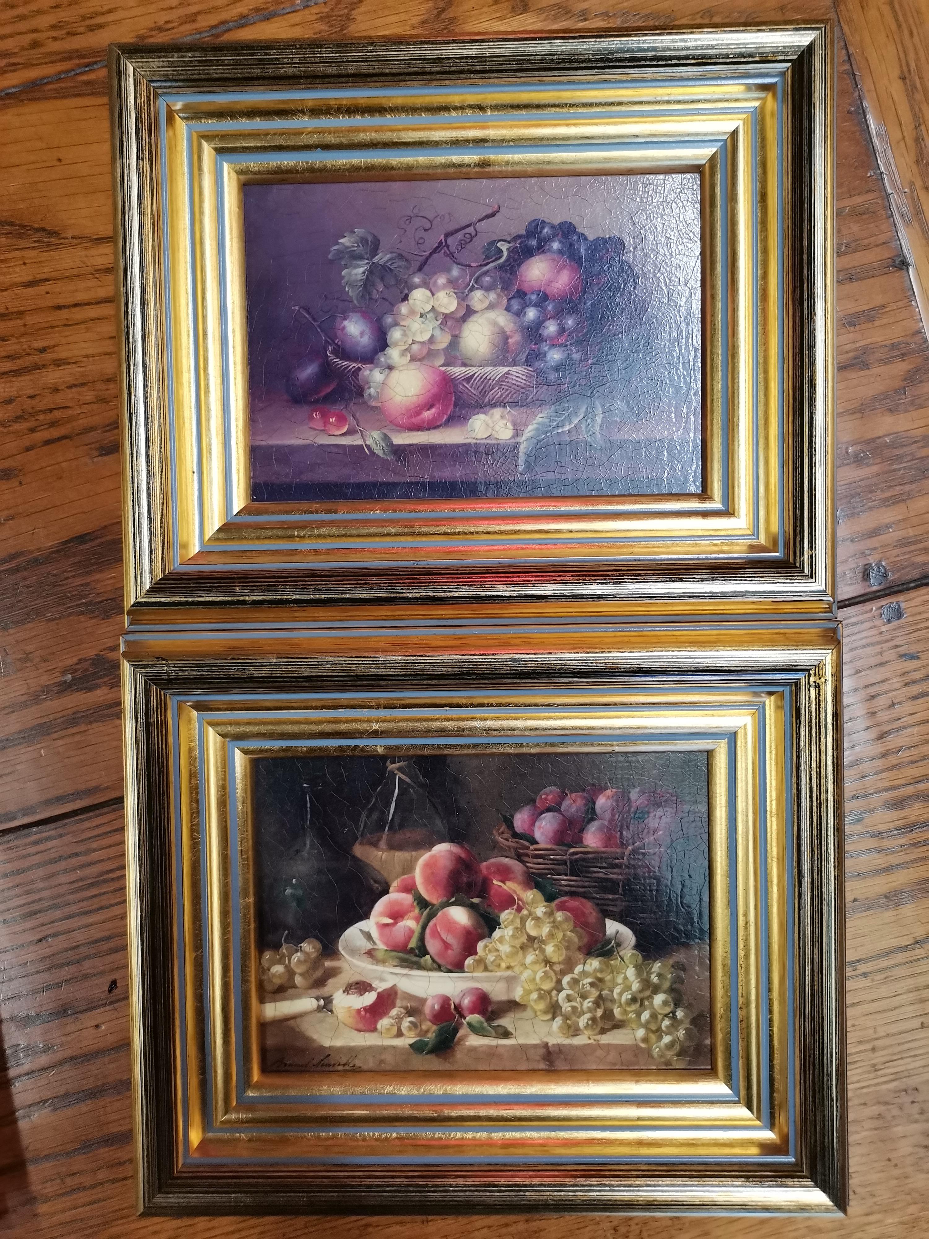 A pair of 20th Century oleographs, Still lifes of fruit