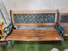 Cast Iron and wooden garden bench - W126cm