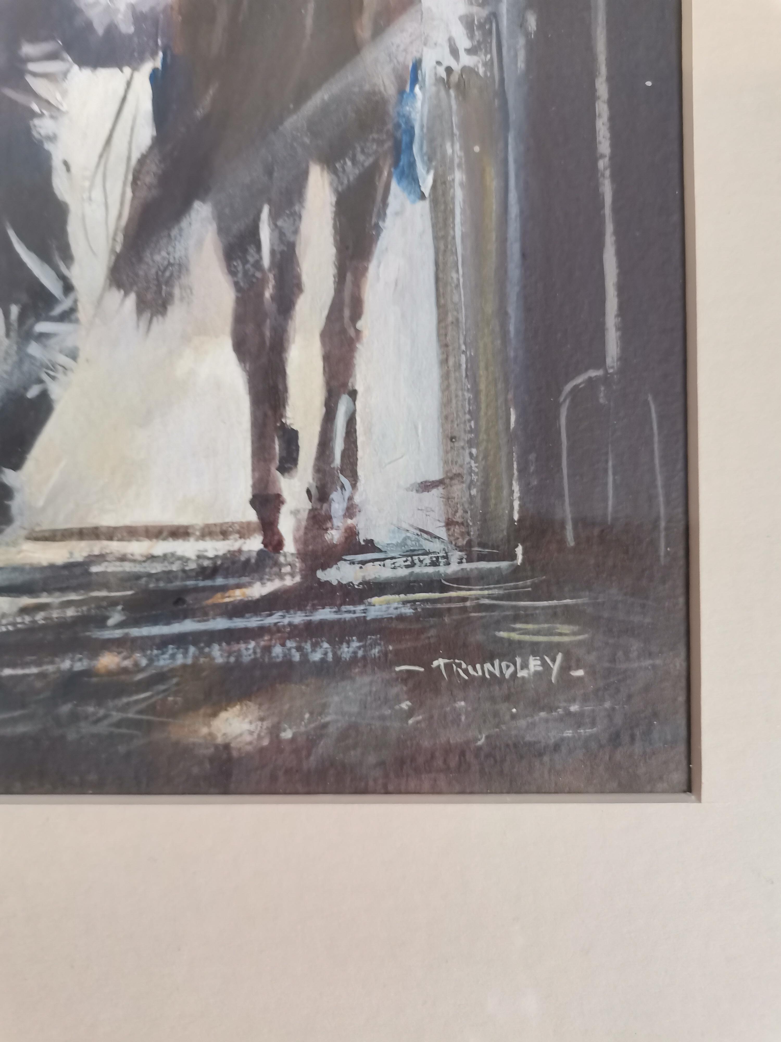 David Trundley (British, b.1949), Leaving the stable (Jockey and Racehorse) - Image 2 of 5