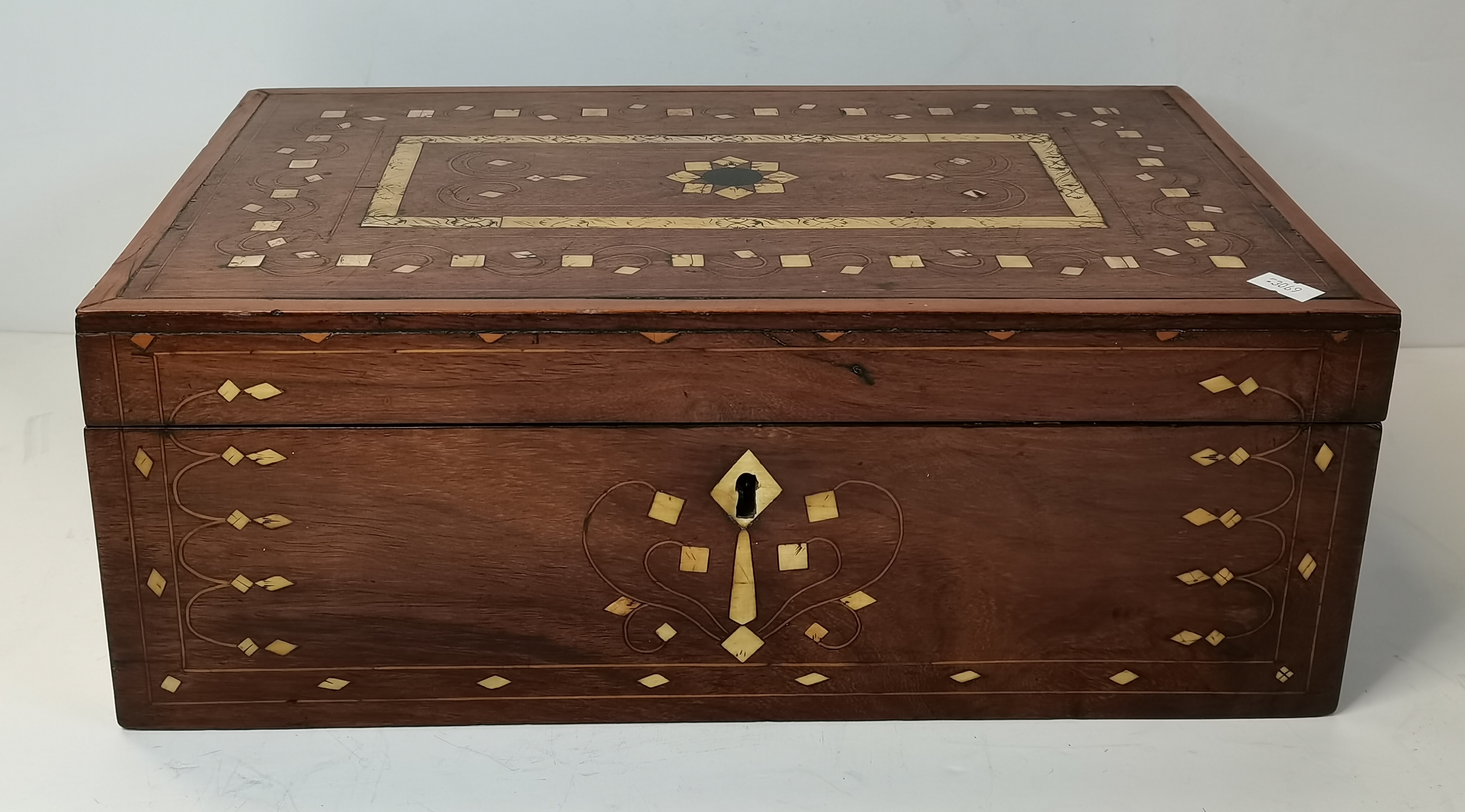 An Anglo Indian inlaid writing slope, 19th Century