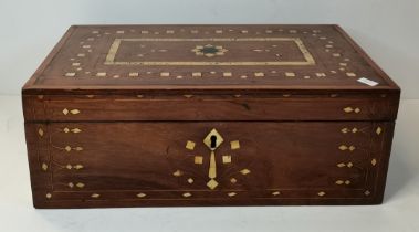 An Anglo Indian inlaid writing slope, 19th Century