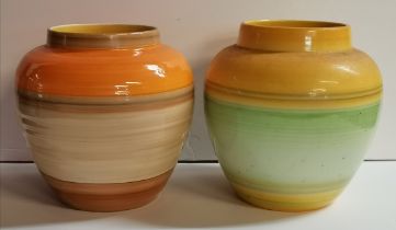 2 x SHELLEY vases both in bright coloured decoration