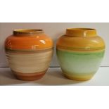 2 x SHELLEY vases both in bright coloured decoration