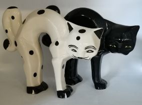 A large pair of LORNA BAILEY limited edition cats marked 21/100 and 93/100