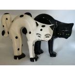 A large pair of LORNA BAILEY limited edition cats marked 21/100 and 93/100