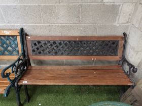 Cast Iron and wooden garden bench W130cm