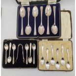 A set of six Edward VIII silver commemorative Coronation spoons, etc