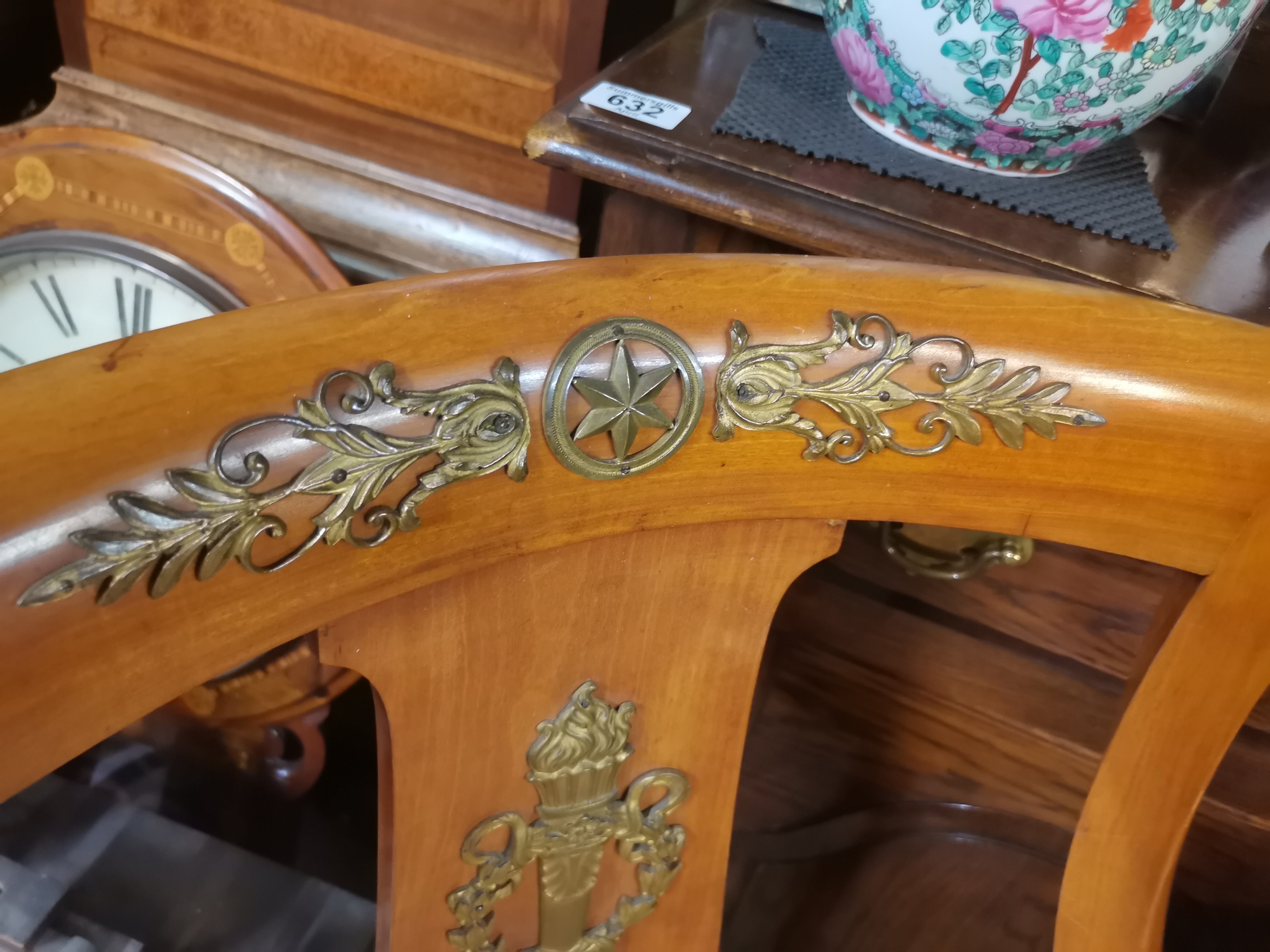 A fine pair of fruitwood and canework hall chairs - Image 5 of 6