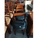 A set of 4 G Plan style teak dining chairs with a