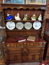 A TITCHMARSH AND GOODWIN solid oak Welsh dresser and rack