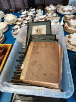 Box of framed pictures of fairytale characters by ARTHUR RACKHAM plus Antique illustrated book