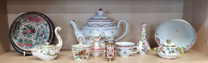 A good collection of pottery inc Crown Derby, Worcester basket early derby etc etc