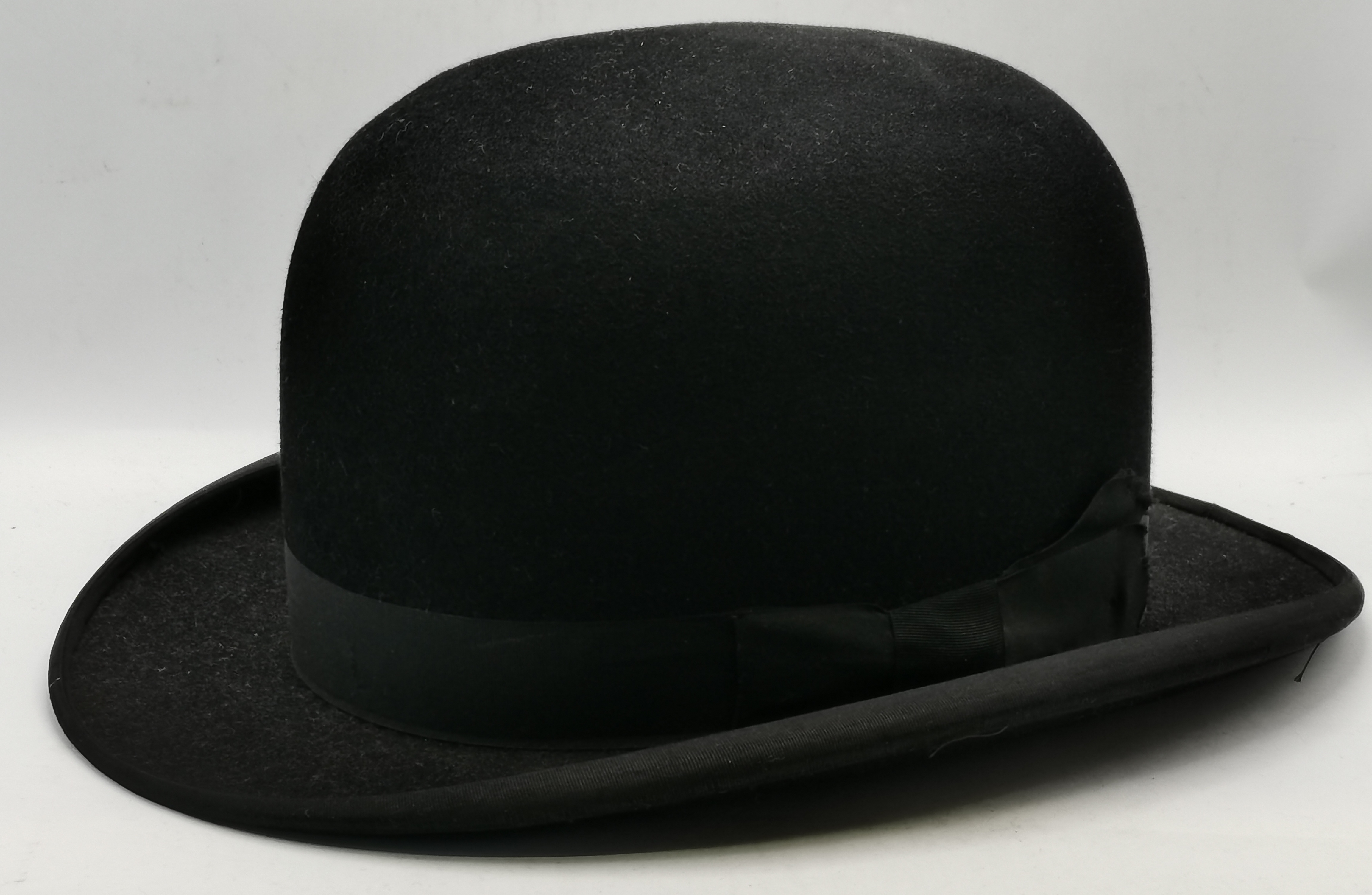 A top hat by WOODROW PICCADILLY LONDON 55.5CM DIAMETER, plus a bowler hat, silver topped ebony walki - Image 4 of 7